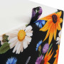 Taburet Box - stofa print flori de camp/imitatie piele alb Taburet Box - stofa print flori de camp/imitatie piele alb