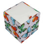 Taburet Box - stofa print fluturi/imitatie piele alb Taburet Box - stofa print fluturi/imitatie piele alb