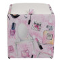 Taburet Box - stofa print make-up/imitatie piele alb Taburet Box - stofa print make-up/imitatie piele alb