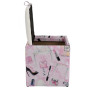 Taburet Box - stofa print make-up/imitatie piele alb Taburet Box - stofa print make-up/imitatie piele alb