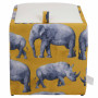 Taburet Box - stofa print rino/imitatie piele alb Taburet Box - stofa print rino/imitatie piele alb