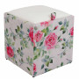 Taburet Box - stofa print trandafiri/imitatie piele alb Taburet Box - stofa print trandafiri/imitatie piele alb