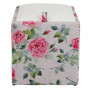 Taburet Box - stofa print trandafiri/imitatie piele alb Taburet Box - stofa print trandafiri/imitatie piele alb