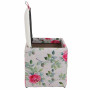 Taburet Box - stofa print trandafiri/imitatie piele alb Taburet Box - stofa print trandafiri/imitatie piele alb