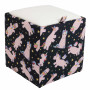 Taburet Box - stofa print unicorni/imitatie piele alb Taburet Box - stofa print unicorni/imitatie piele alb