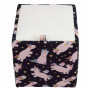 Taburet Box - stofa print unicorni/imitatie piele alb Taburet Box - stofa print unicorni/imitatie piele alb