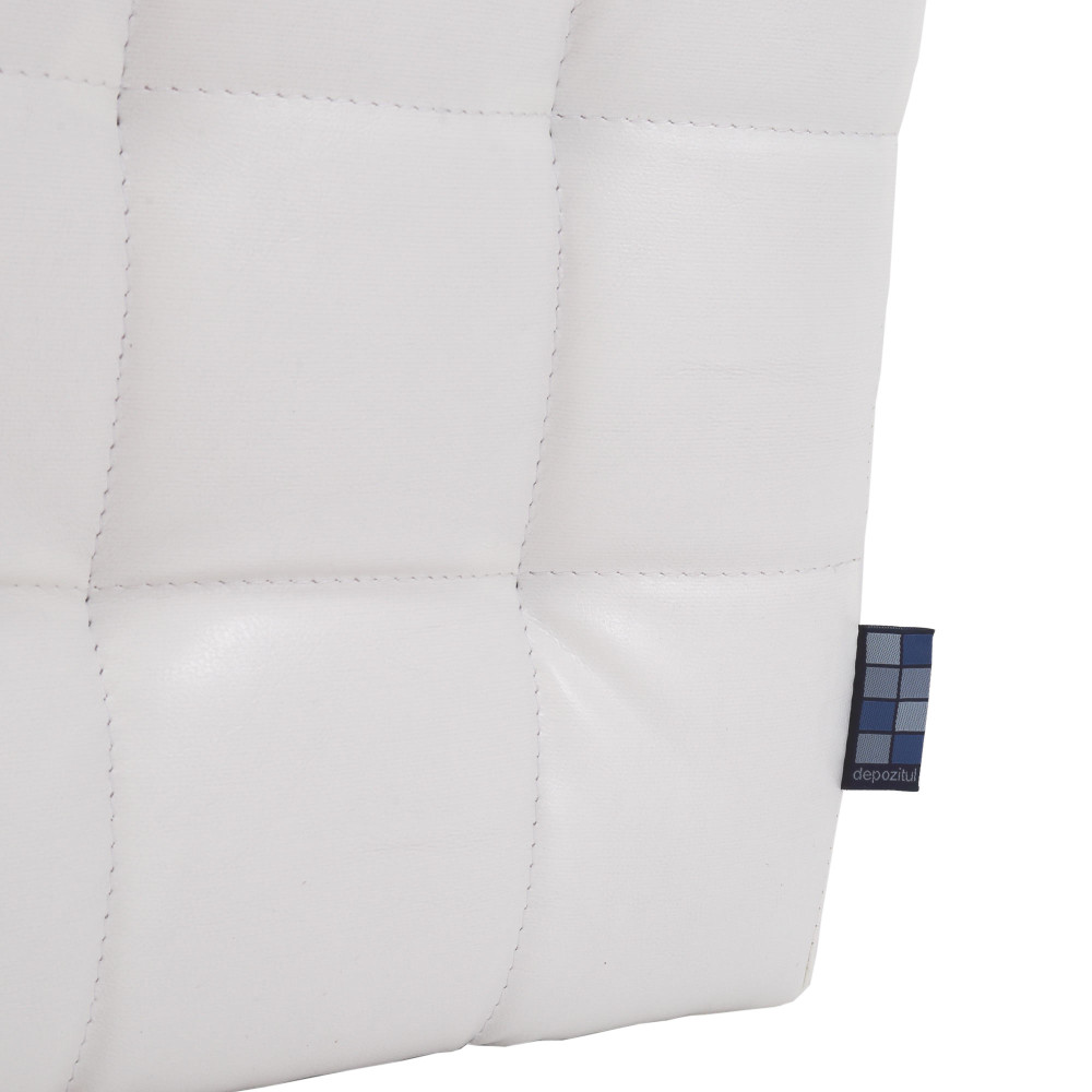 Taburet Bump - imitatie piele alb - 21894 Taburet Bump - imitatie piele alb - 21894