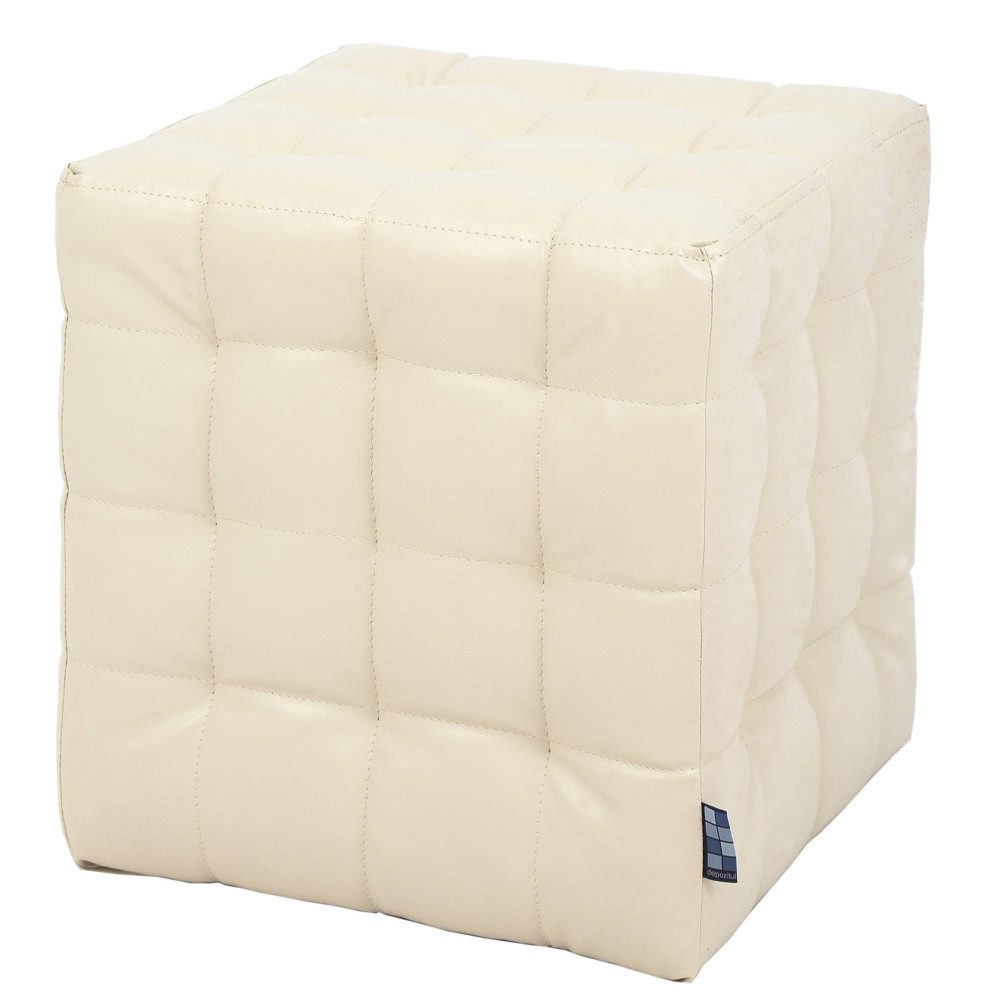 Taburet Bump - imitatie piele crem - 21834 Taburet Bump - imitatie piele crem - 21834
