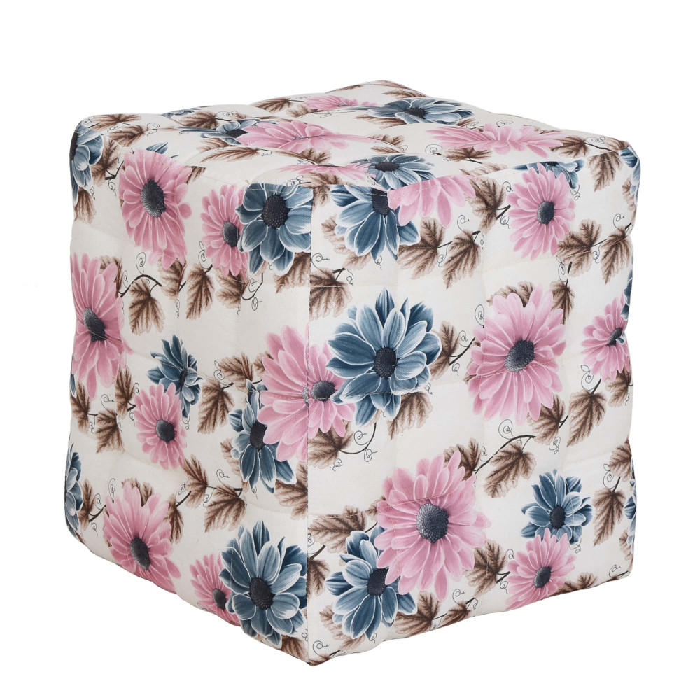 Taburet Bump - stofa CK27 - floral turcoaz Taburet Bump - stofa CK27 - floral turcoaz