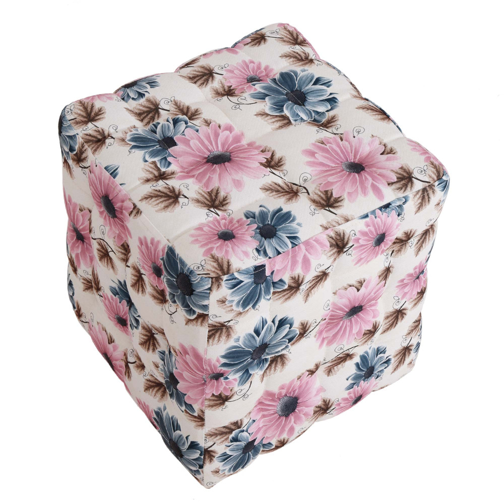 Taburet Bump - stofa CK27 - floral turcoaz Taburet Bump - stofa CK27 - floral turcoaz