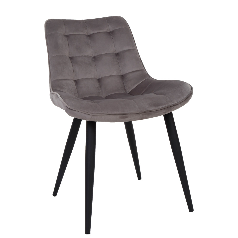 Scaun Carla - cadru negru - catifea gri Scaun Carla - cadru negru - catifea gri
