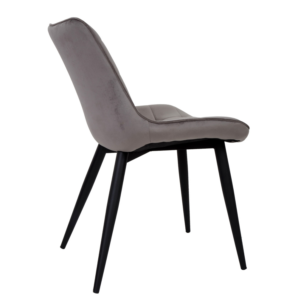 Scaun Carla - cadru negru - catifea gri Scaun Carla - cadru negru - catifea gri