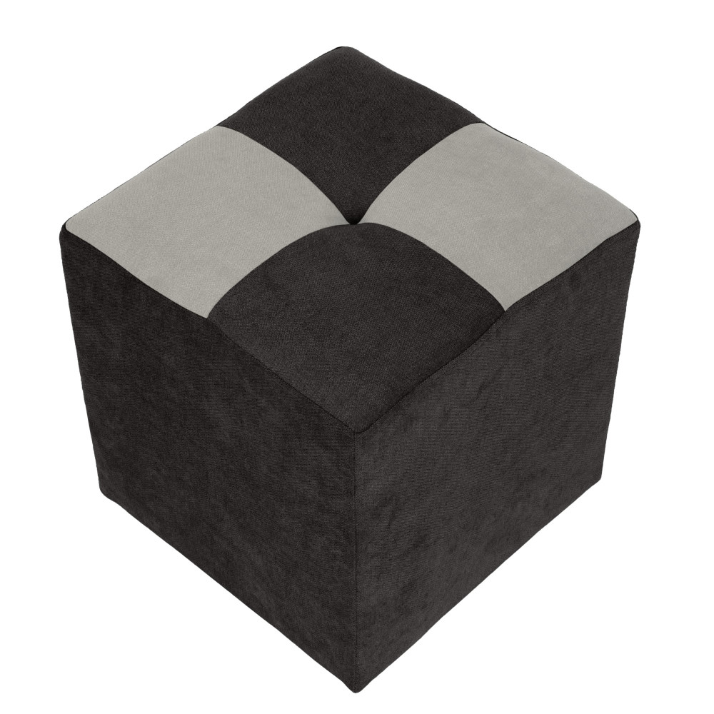 Taburet Cool - stofa K06/K08 - negru/crem Taburet Cool - stofa K06/K08 - negru/crem