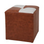 Taburet Cool - imitatie piele coniac/alb - 8070/21894
