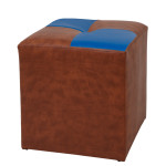 Taburet Cool - imitatie piele coniac/albastru - 8070/21898