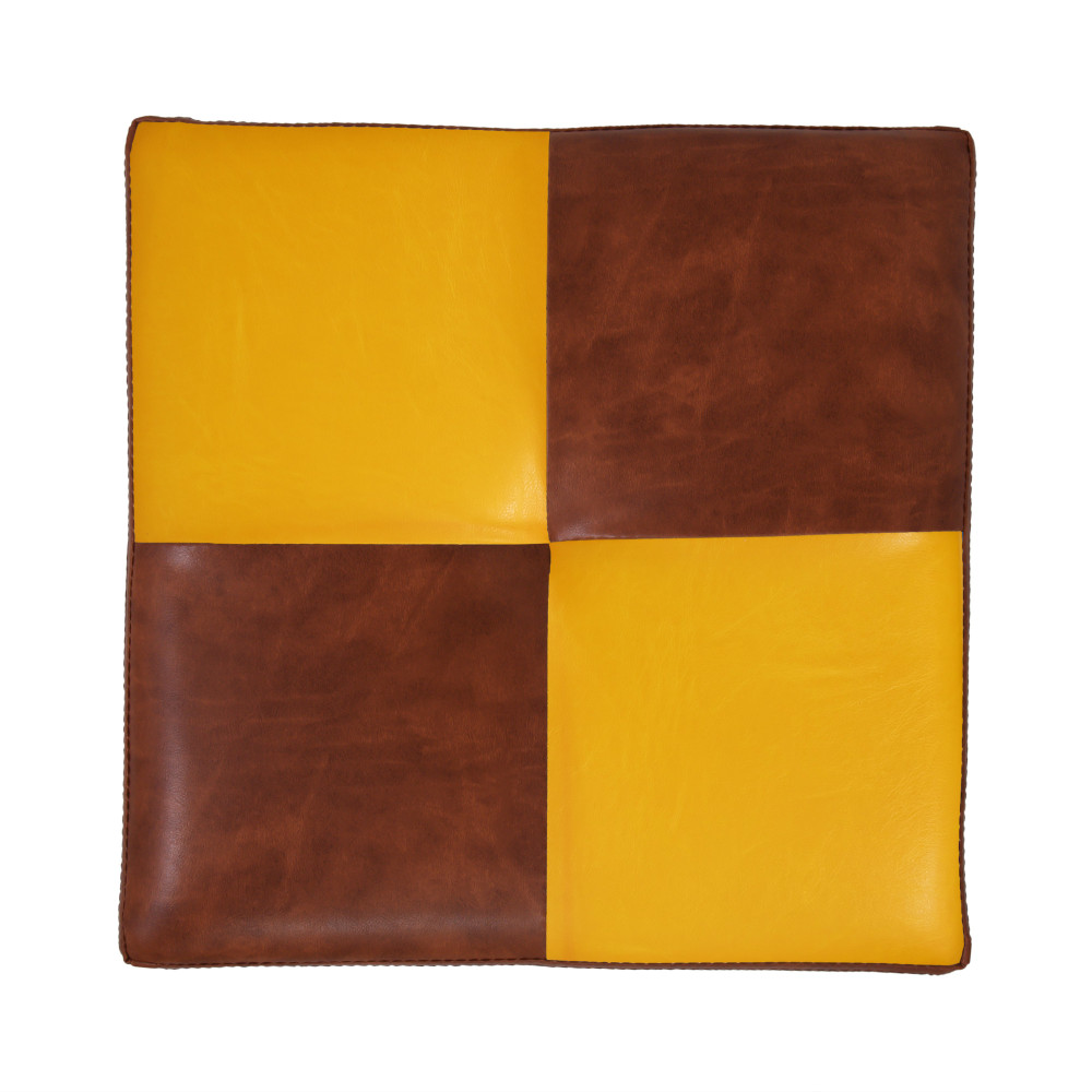 Taburet Cool - imitatie piele coniac/galben - 8070/22168