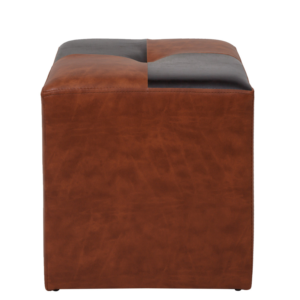 Taburet Cool - imitatie piele coniac/wenge - 8070/21835