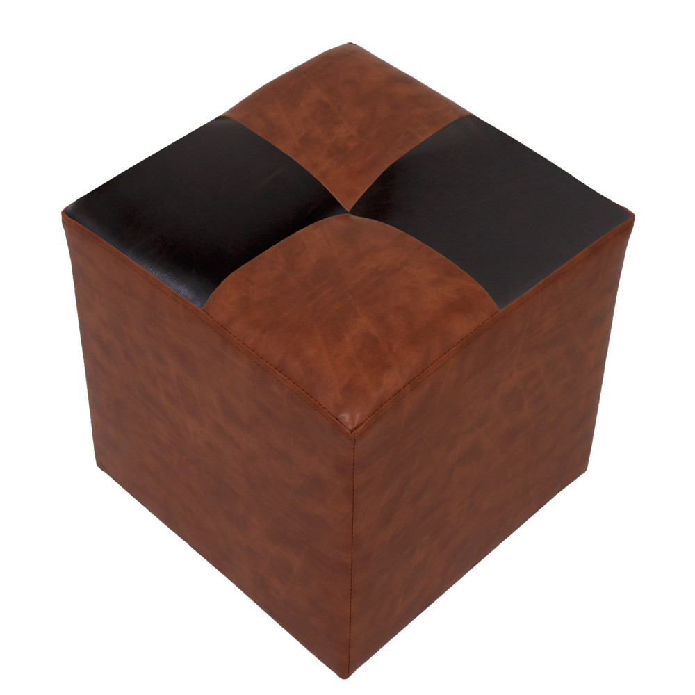 Taburet Cool - imitatie piele coniac/wenge - 8070/21835