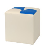 Taburet Cool - imitatie piele crem/albastru - 21834/21898