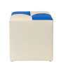 Taburet Cool - imitatie piele crem/albastru - 21834/21898