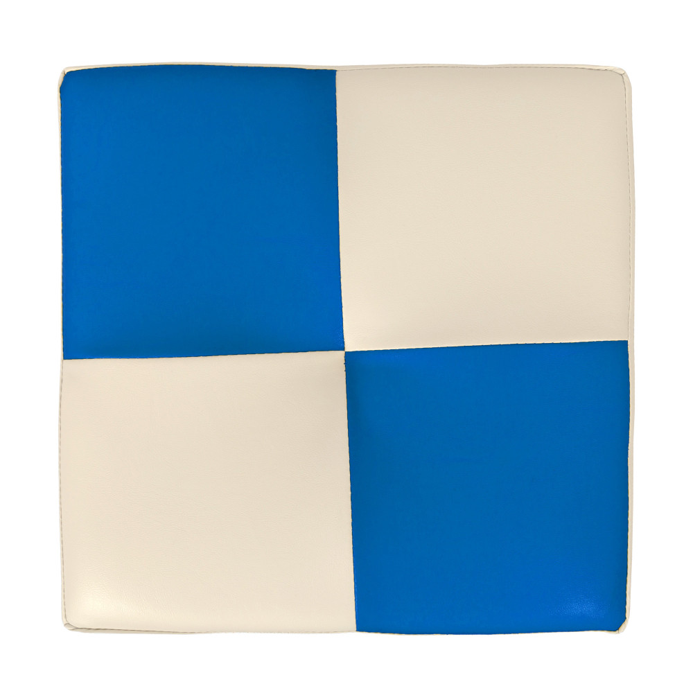Taburet Cool - imitatie piele crem/albastru - 21834/21898