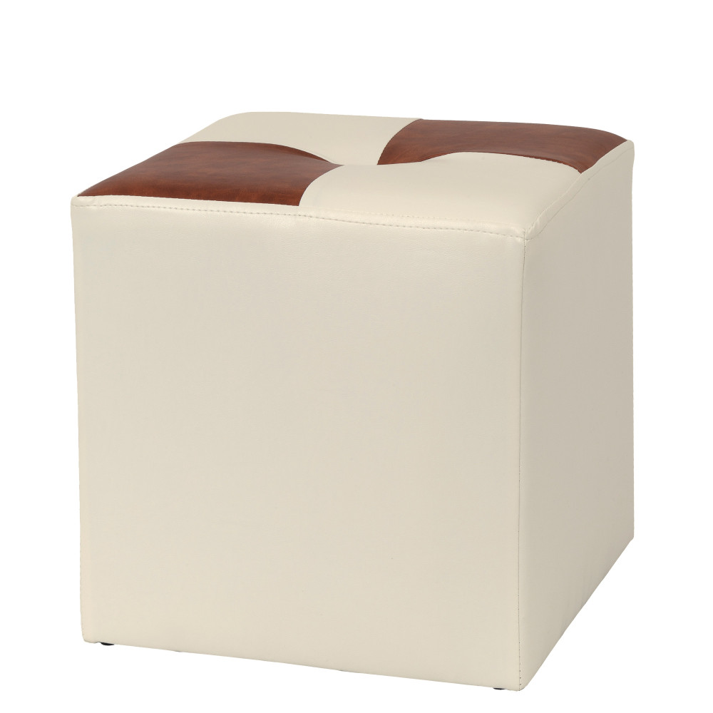 Taburet Cool - imitatie piele crem/coniac - 21834/8070