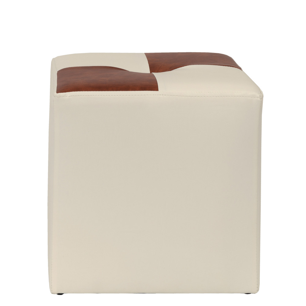 Taburet Cool - imitatie piele crem/coniac - 21834/8070