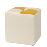 Taburet Cool - imitatie piele crem/galben - 21834/22168