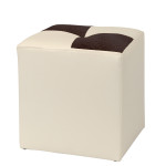 Taburet Cool - imitatie piele crem/maro - 21834/15611