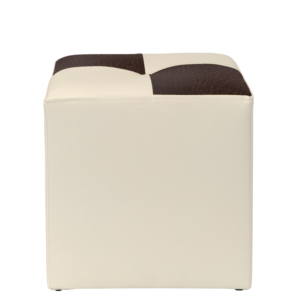 Taburet Cool - imitatie piele crem/maro - 21834/15611 Taburet Cool - imitatie piele crem/maro - 21834/15611