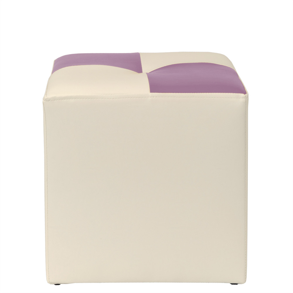 Taburet Cool - imitatie piele crem/mov - 21834/21897