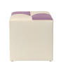Taburet Cool - imitatie piele crem/mov - 21834/21897