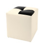 Taburet Cool - imitatie piele crem/negru - 21834/21901