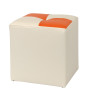 Taburet Cool - imitatie piele crem/portocaliu - 21834/21895