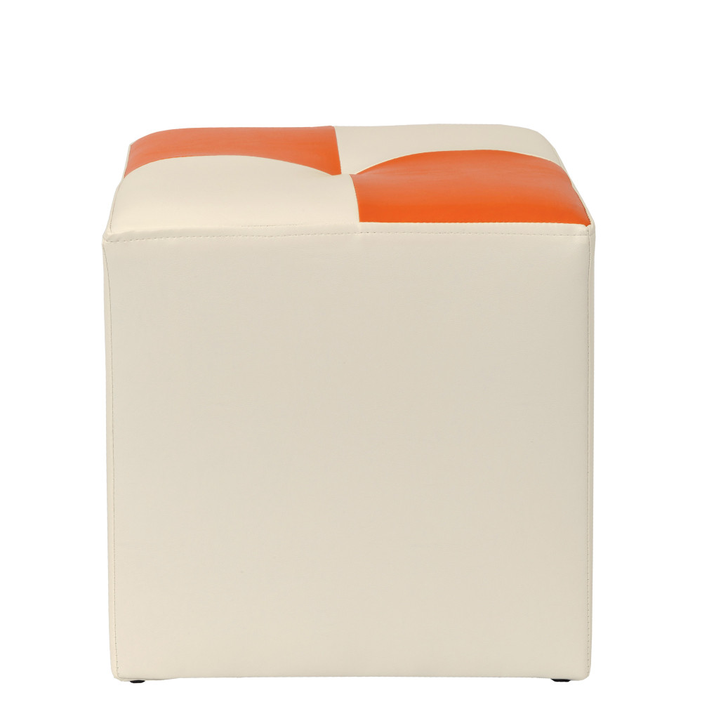 Taburet Cool - imitatie piele crem/portocaliu - 21834/21895