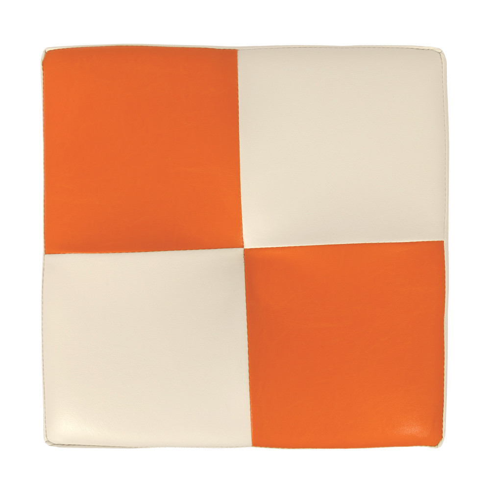 Taburet Cool - imitatie piele crem/portocaliu - 21834/21895