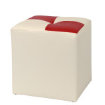 Taburet Cool - imitatie piele crem/rosu - 21834/21900