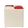 Taburet Cool - imitatie piele crem/rosu - 21834/21900