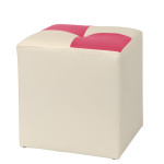 Taburet Cool - imitatie piele crem/roz - 21834/21896