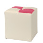 Taburet Cool - imitatie piele crem/roz - 21834/21896