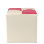 Taburet Cool - imitatie piele crem/roz - 21834/21896