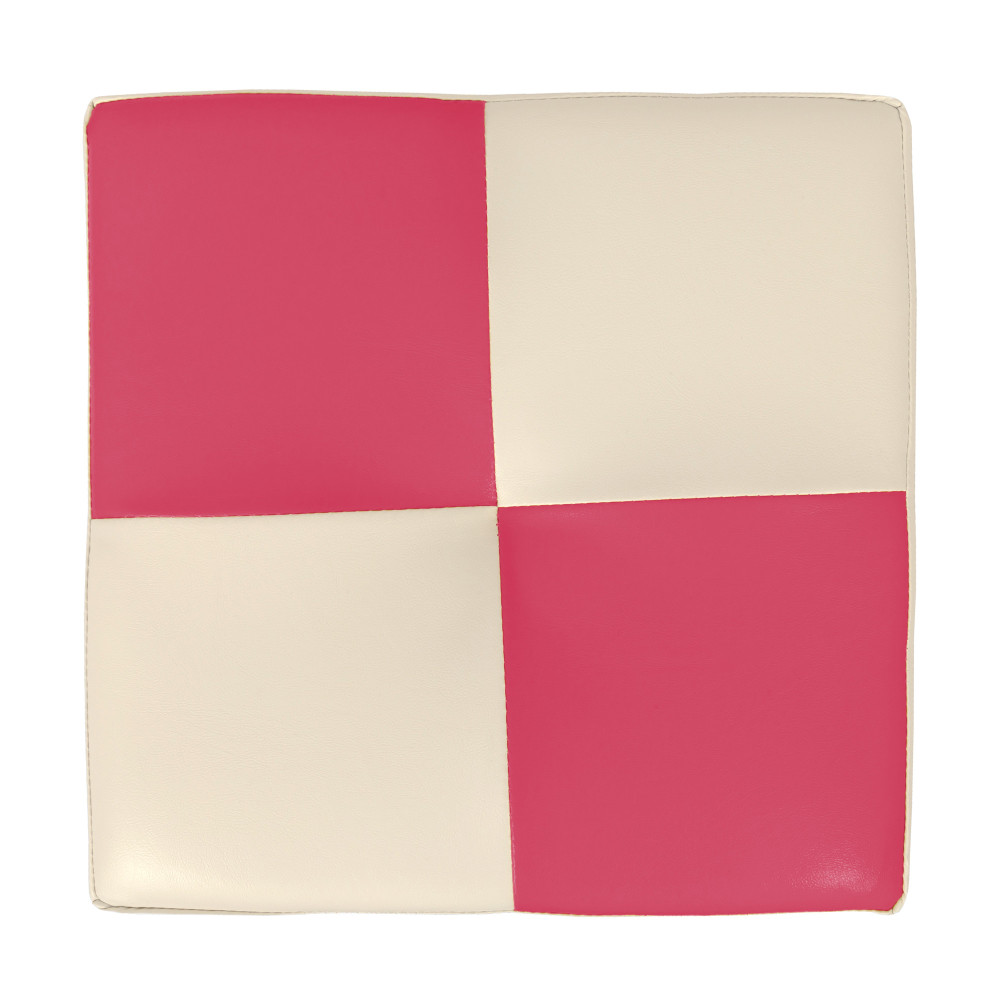 Taburet Cool - imitatie piele crem/roz - 21834/21896