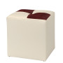 Taburet Cool - imitatie piele crem/bordo - 21834/21902