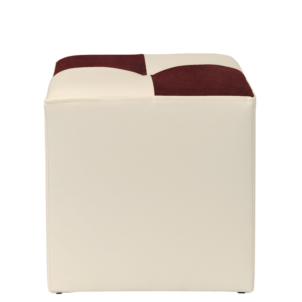 Taburet Cool - imitatie piele crem/bordo - 21834/21902