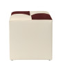 Taburet Cool - imitatie piele crem/bordo - 21834/21902
