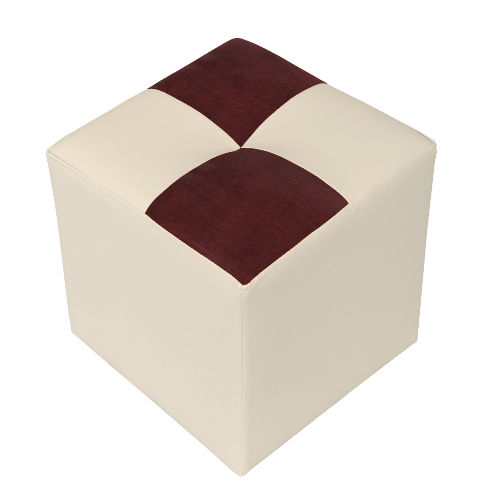 Taburet Cool - imitatie piele crem/bordo - 21834/21902