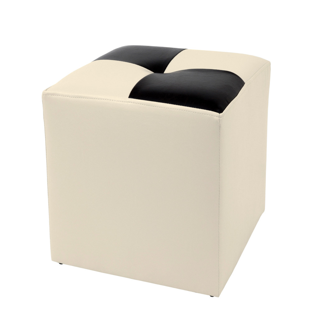 Taburet Cool - imitatie piele crem/wenge - 21834/21835