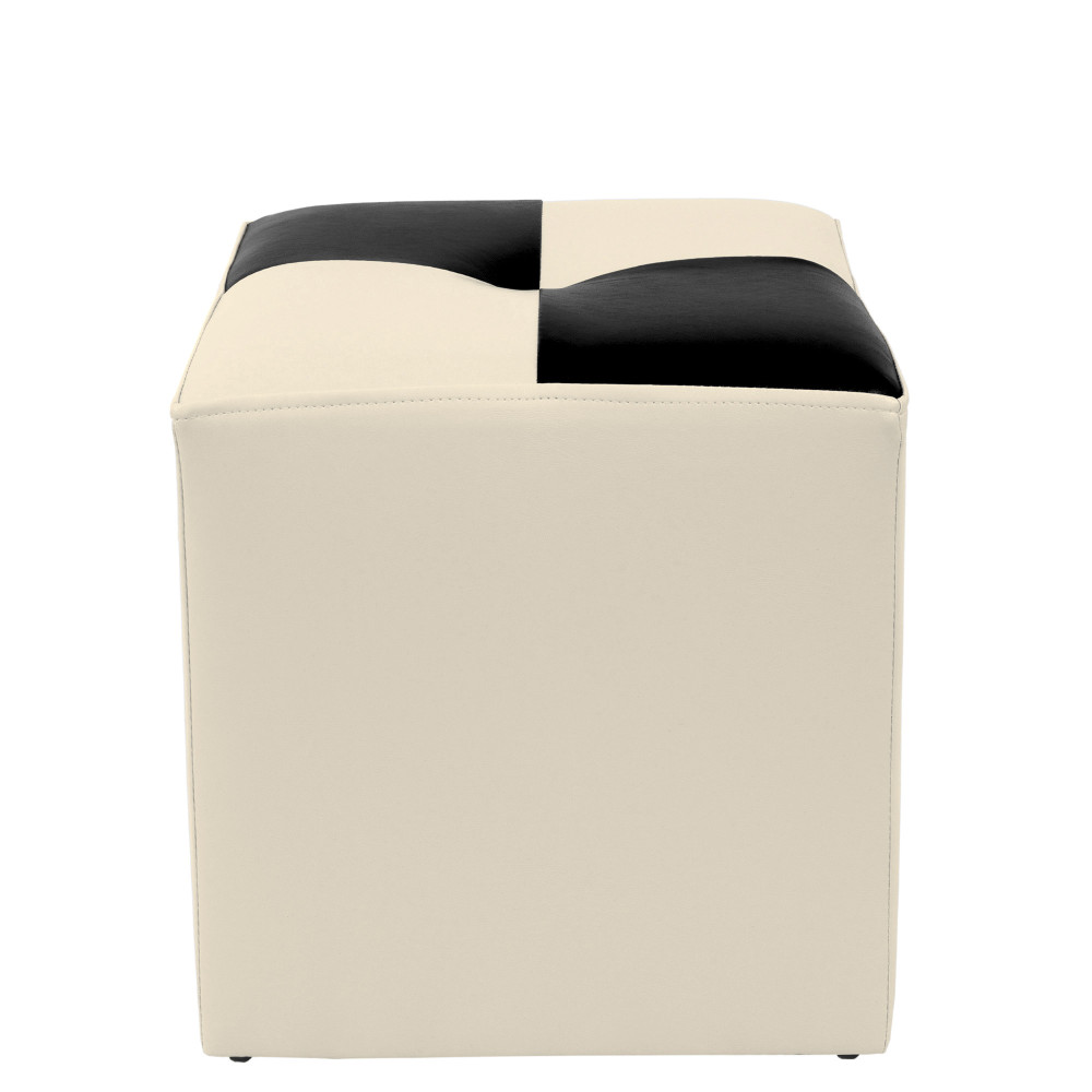 Taburet Cool - imitatie piele crem/wenge - 21834/21835