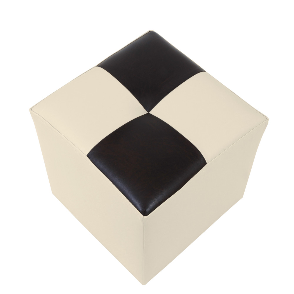 Taburet Cool - imitatie piele crem/wenge - 21834/21835