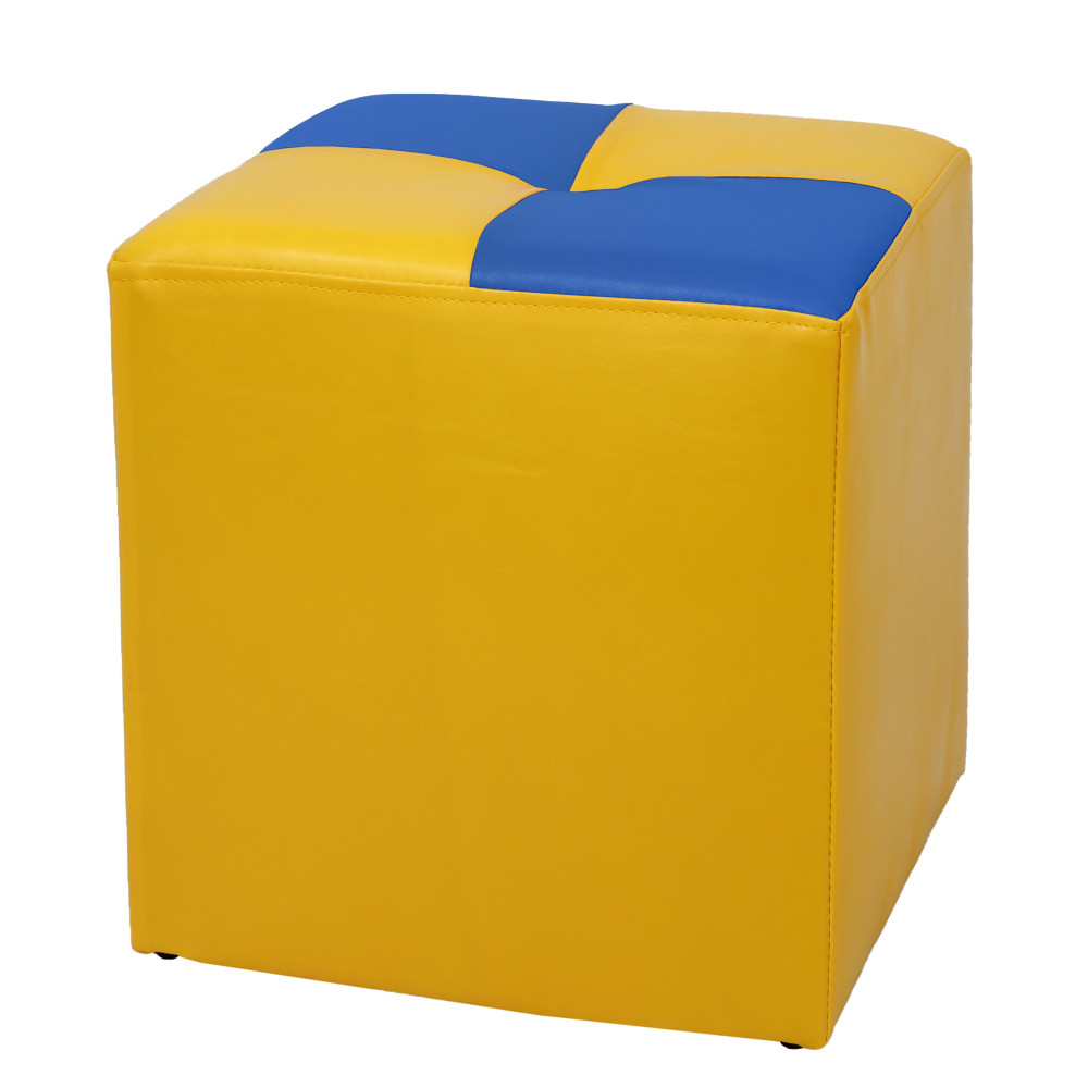 Taburet Cool - imitatie piele galben/albastru - 22168/21898 Taburet Cool - imitatie piele galben/albastru - 22168/21898